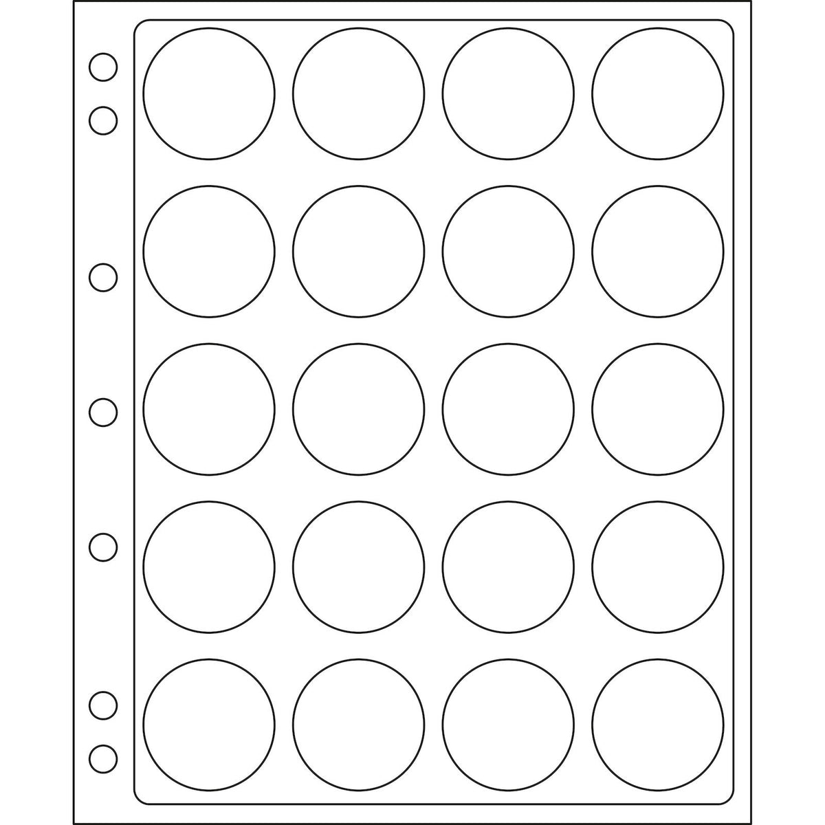 Plastic Sheets ENCAP, clear pockets for 20 coins in capsules with a diameter between 38 and 40mm