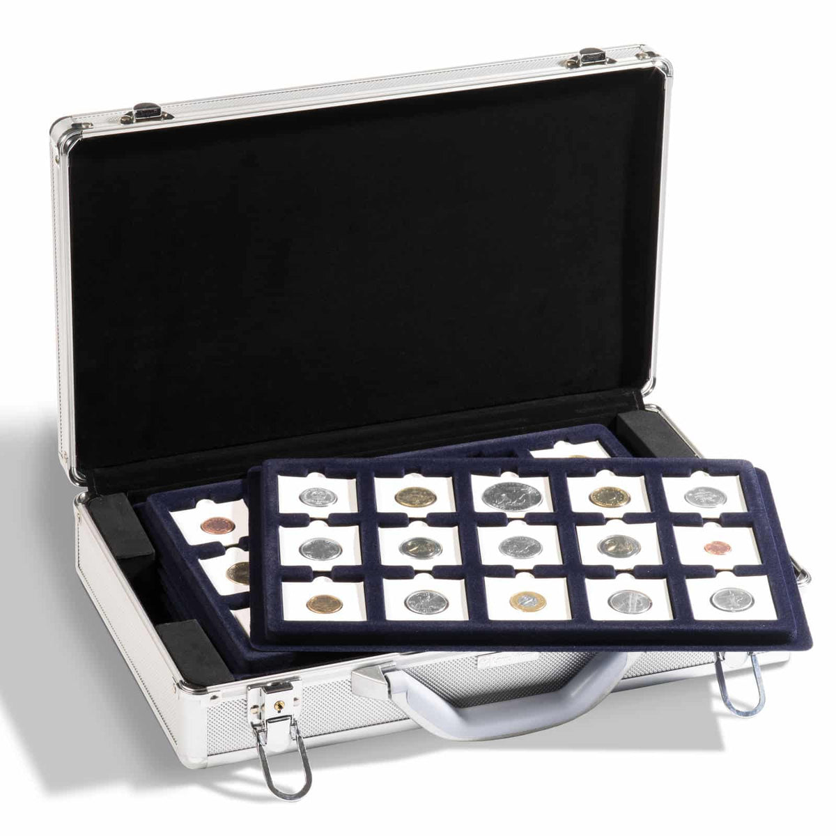 coin case CARGO L 6 for 90 QUADRUM-coincapsules, includes 6 Coin Trays, black