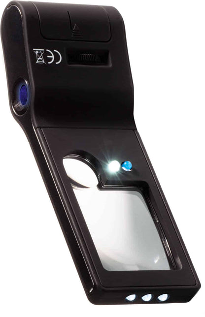 Pocket Magnifier "6 in 1", 15 x magnification, with light