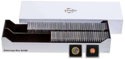 Intercept Q 100 Box for 100 QUADRUM Coin Capsules or approx. 300 coin holders
