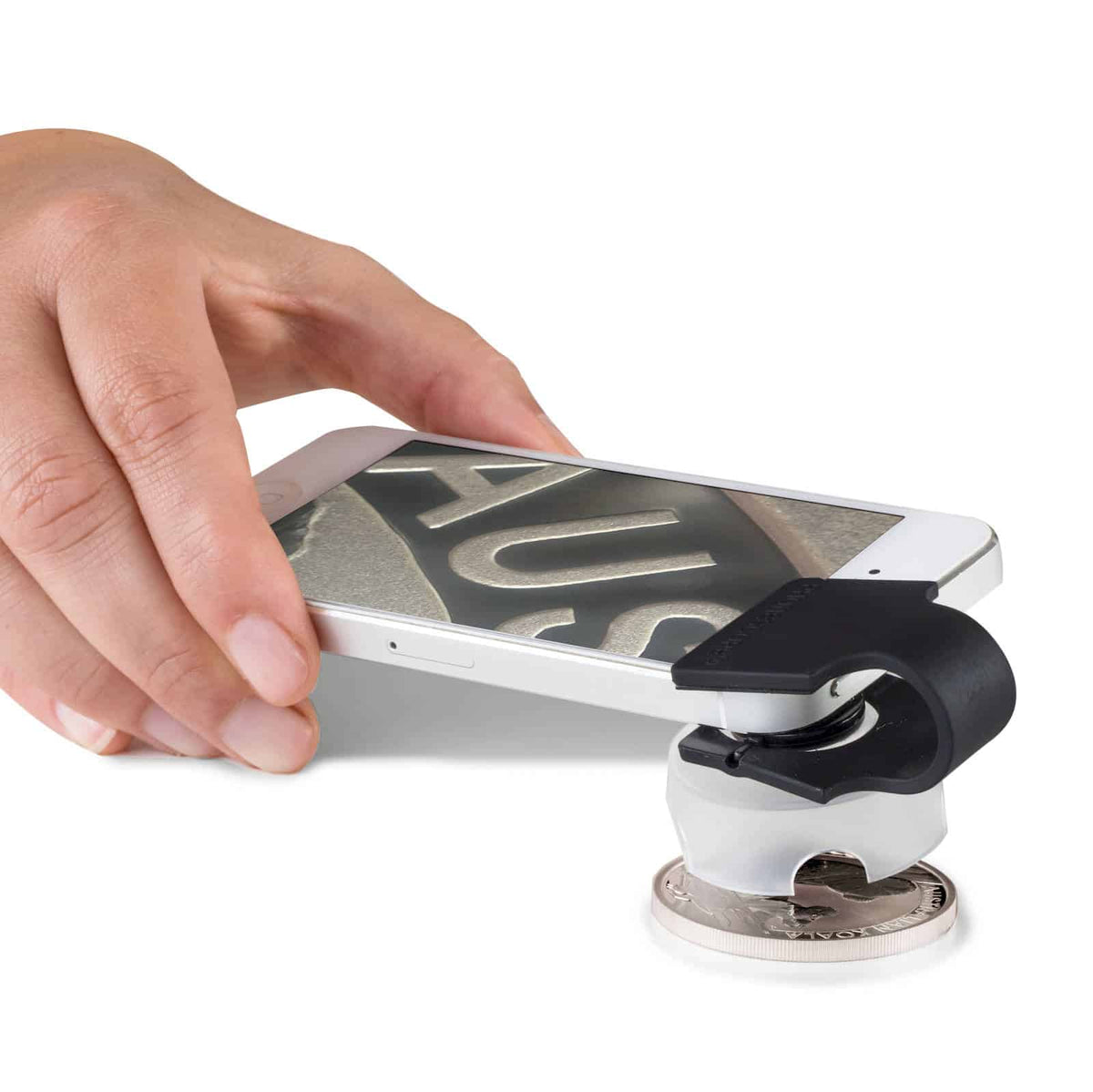 Macro lens PHONESCOPE with 60-fold magnification, for Smartphones