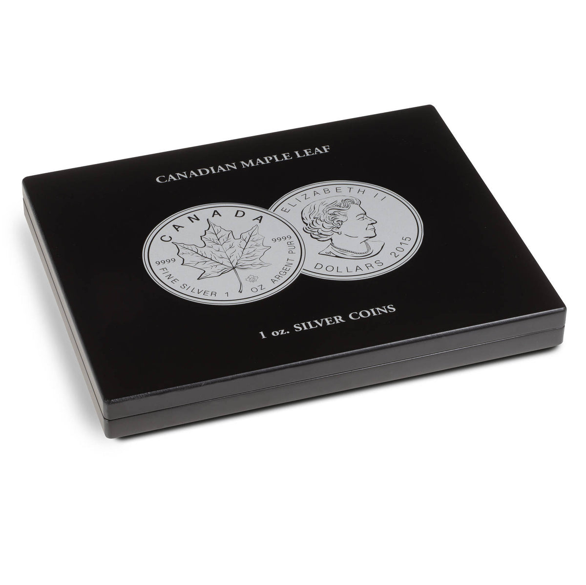Presentation case for 20 silver Maple Leaf coins (1 oz.) in capsules, black