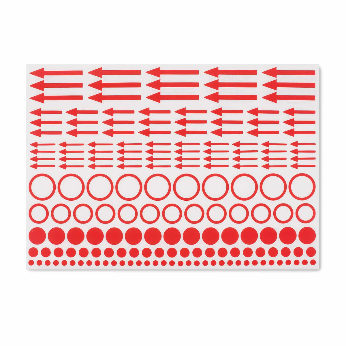 Marking stickers includes dots, circles and arrows, pack of 10