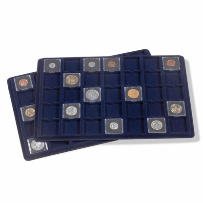 Coin tray L for 35 coins up to 38mm diameter, blue, pack of 2