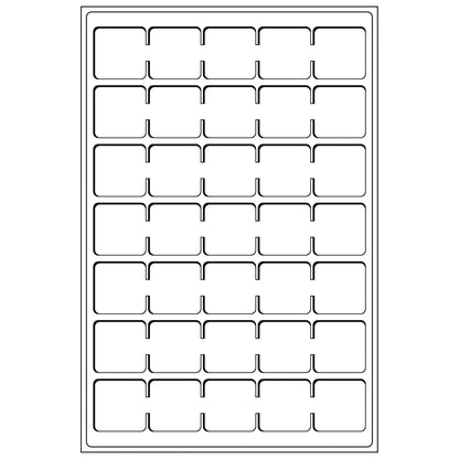 Coin tray L for 35 coins up to 38mm diameter, blue, pack of 2