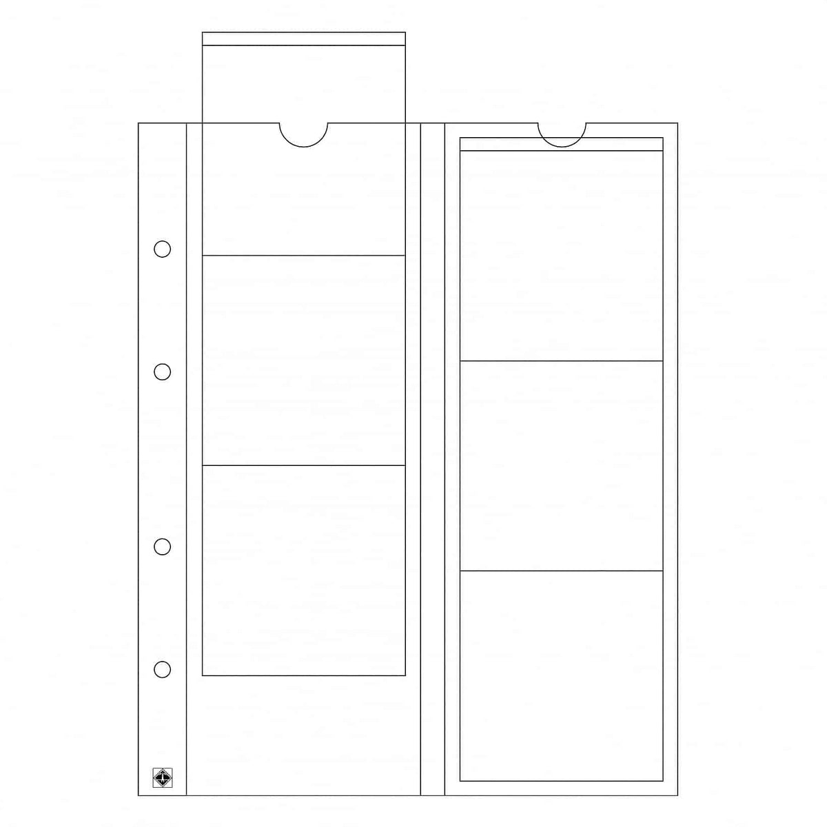 OPTIMA Coin Sheets for 6 coins up to 65mm diameter, clear