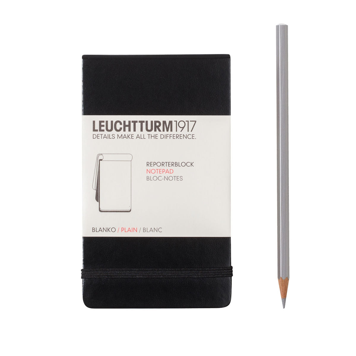 Reporter Notepad Pocket (A6) Hardcover, 94 Numbered Sheets/188 Pages, Black, Plain