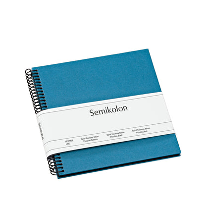 Photo Album, Spiral Bound, Piccolino, Black Pages Azzurro