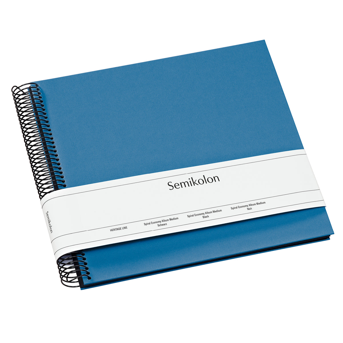 Photo Album, Spiral Bound, Economy, Medium, Black Pages, Azzurro
