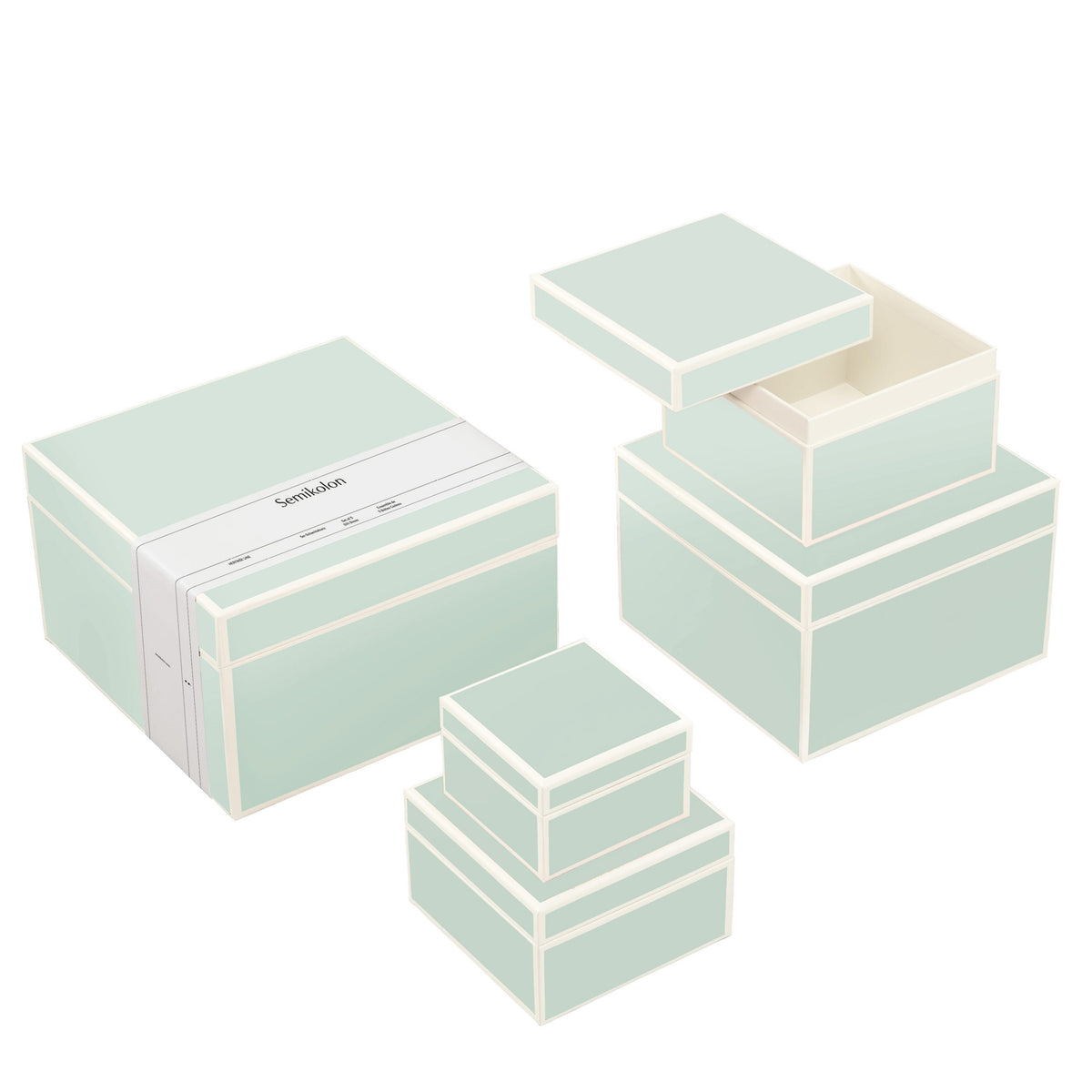 Gift Boxes, Set of 5, Moss