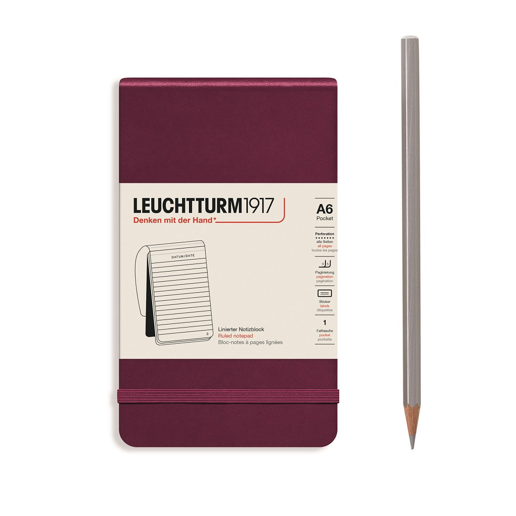 Reporter Notepad Pocket, Port Red, Ruled