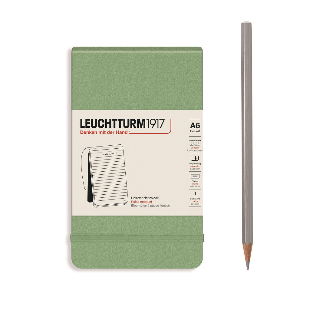 Reporter Notepad Pocket, Sage, Ruled