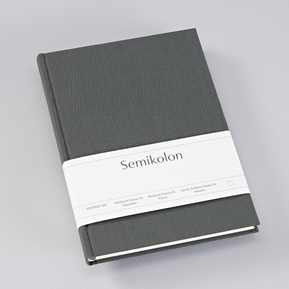 Notebook Classic (A5) dotted, lava stone