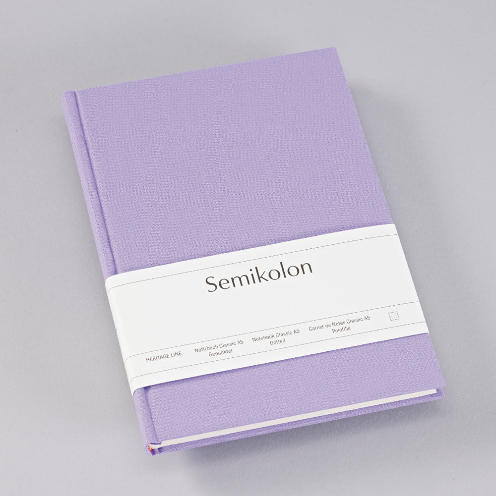 Notebook Classic (A5) dotted, lilac silk