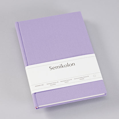 Notebook Classic (A5) dotted, lilac silk