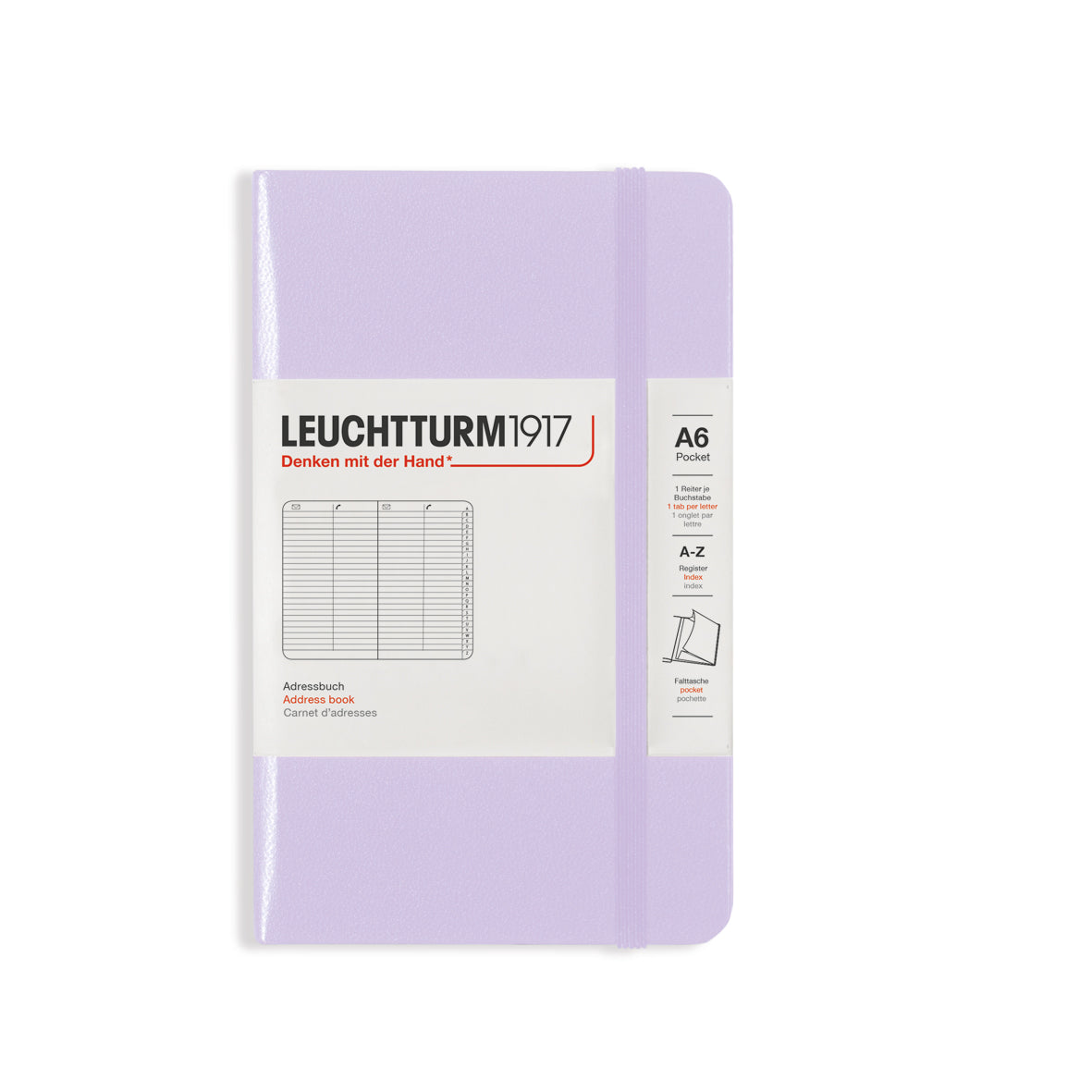 Address book, Pocket (A6), Hardcover, Lilac