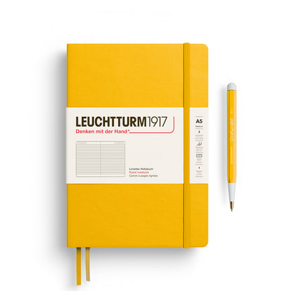 Notebook Medium (A5), Hardcover, 251 numbered pages, Sunflower, ruled