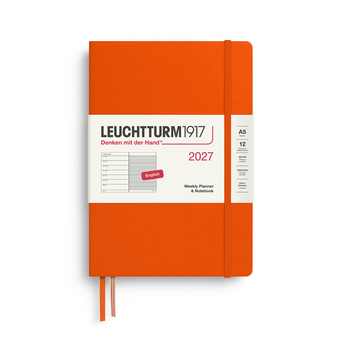 Weekly Planner &amp; Notebook Medium (A5), Ruled, Pumpkin