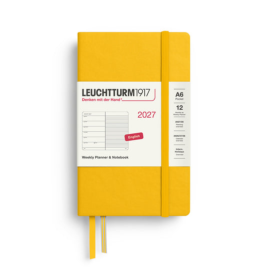 Weekly Planner &amp; Notebook Pocket (A6), Ruled, Sunflower