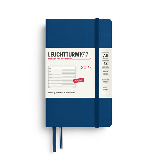 Weekly Planner &amp; Notebook Pocket (A6), Ruled, Indigo