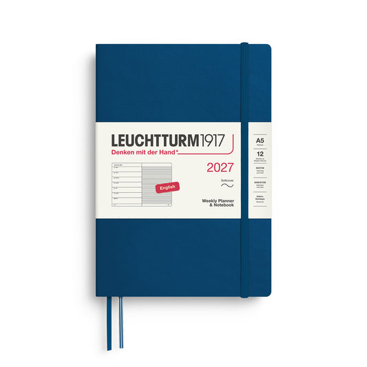 Weekly Planner &amp; Notebook Medium (A5), Softcover, Ruled,Indigo
