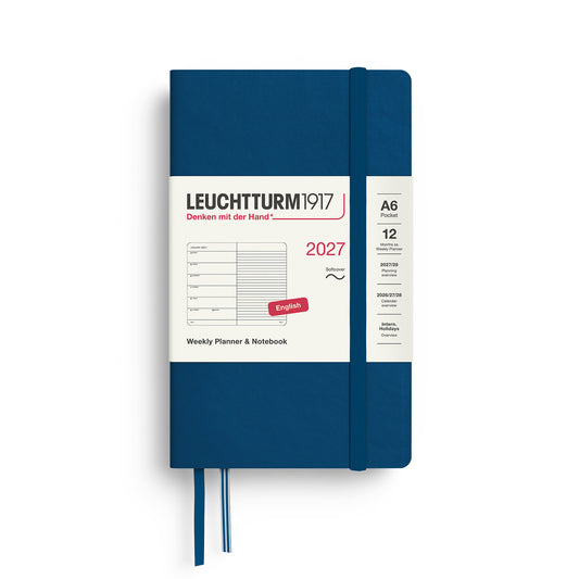 Weekly Planner &amp; Notebook Pocket (A6), Softcover, Ruled, Indigo
