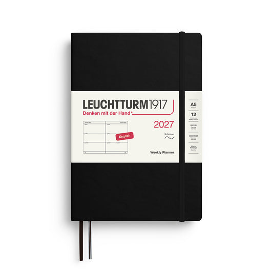 Weekly Planner Medium (A5), Softcover, Black
