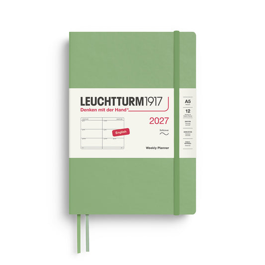 Weekly Planner Medium (A5), Softcover, Sage