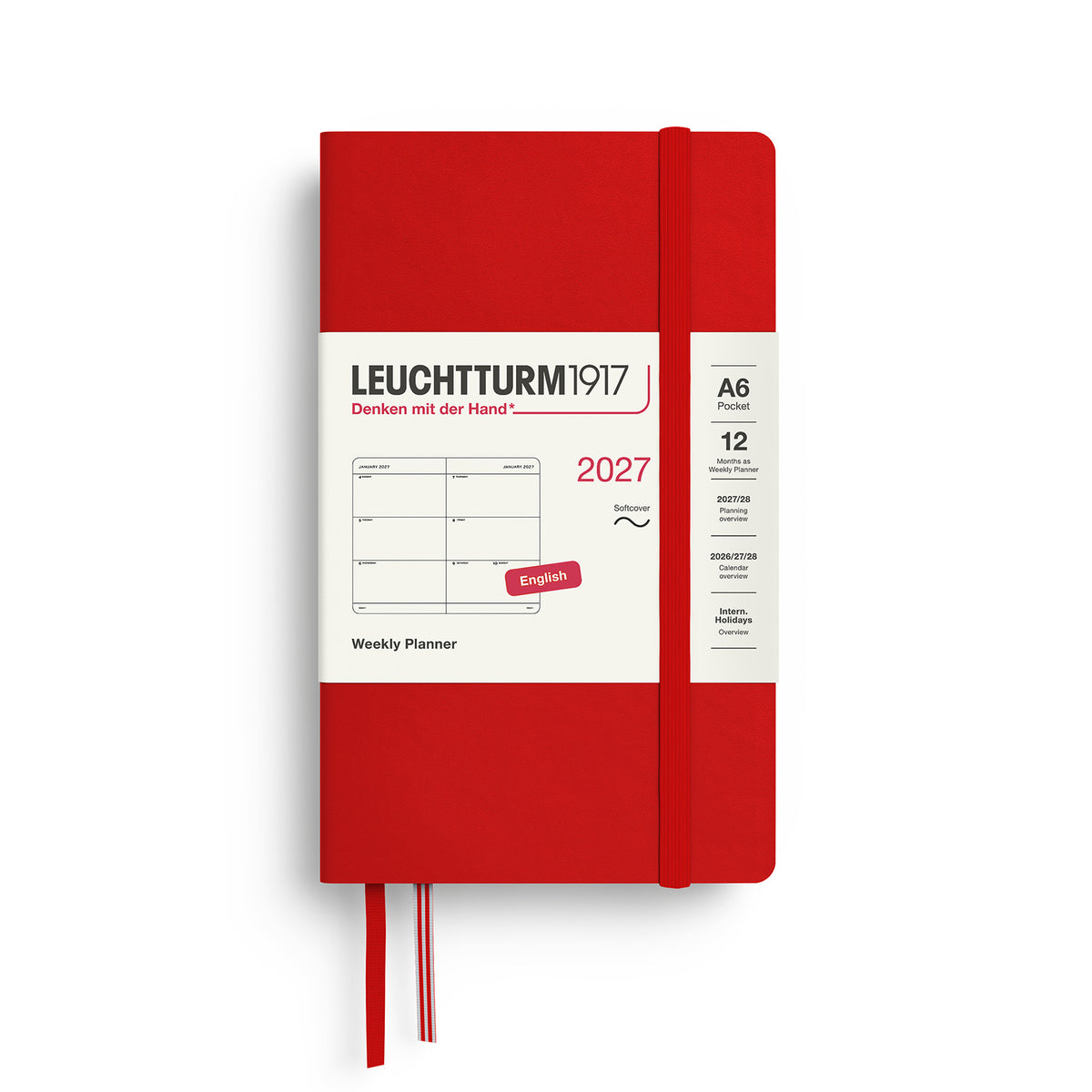 Weekly Planner Pocket (A6), Softcover, Cherry