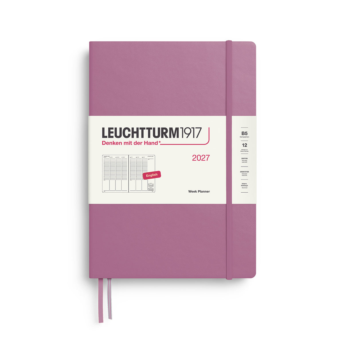 Week Planner Composition (B5) 2027, Dusty Rose