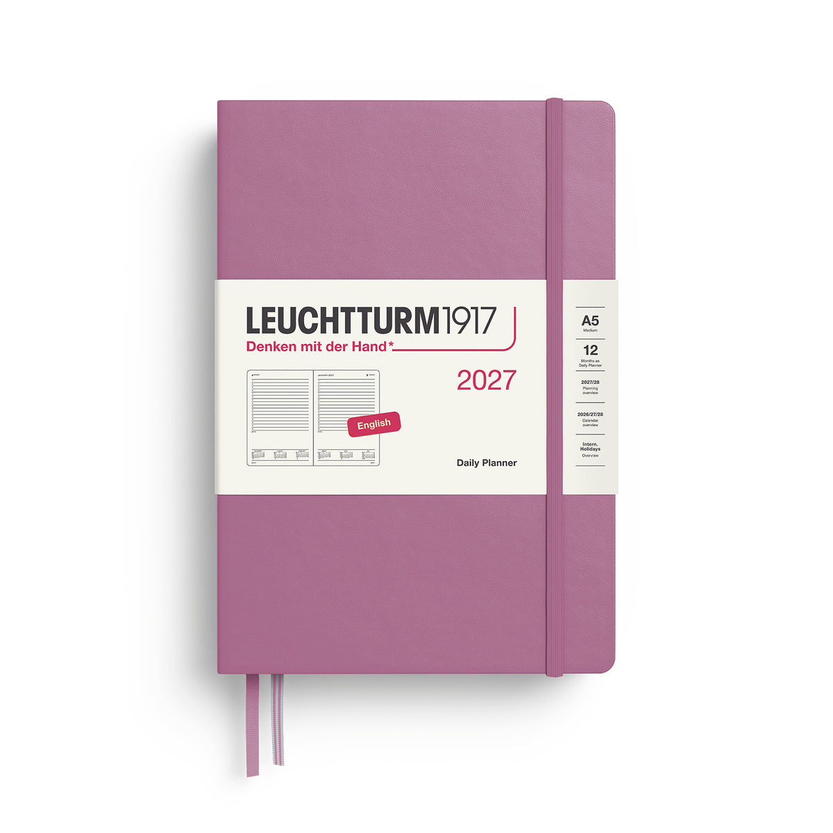 Daily Planner Medium (A5), Ruled, Dusty Rose