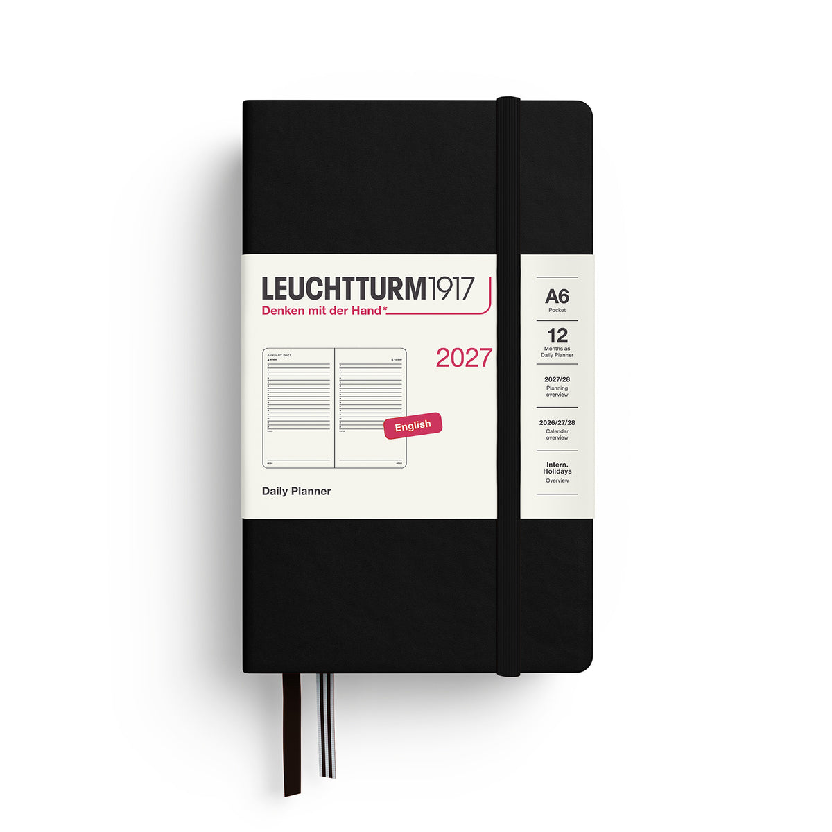 Daily Planner Pocket (A6), Ruled, Black