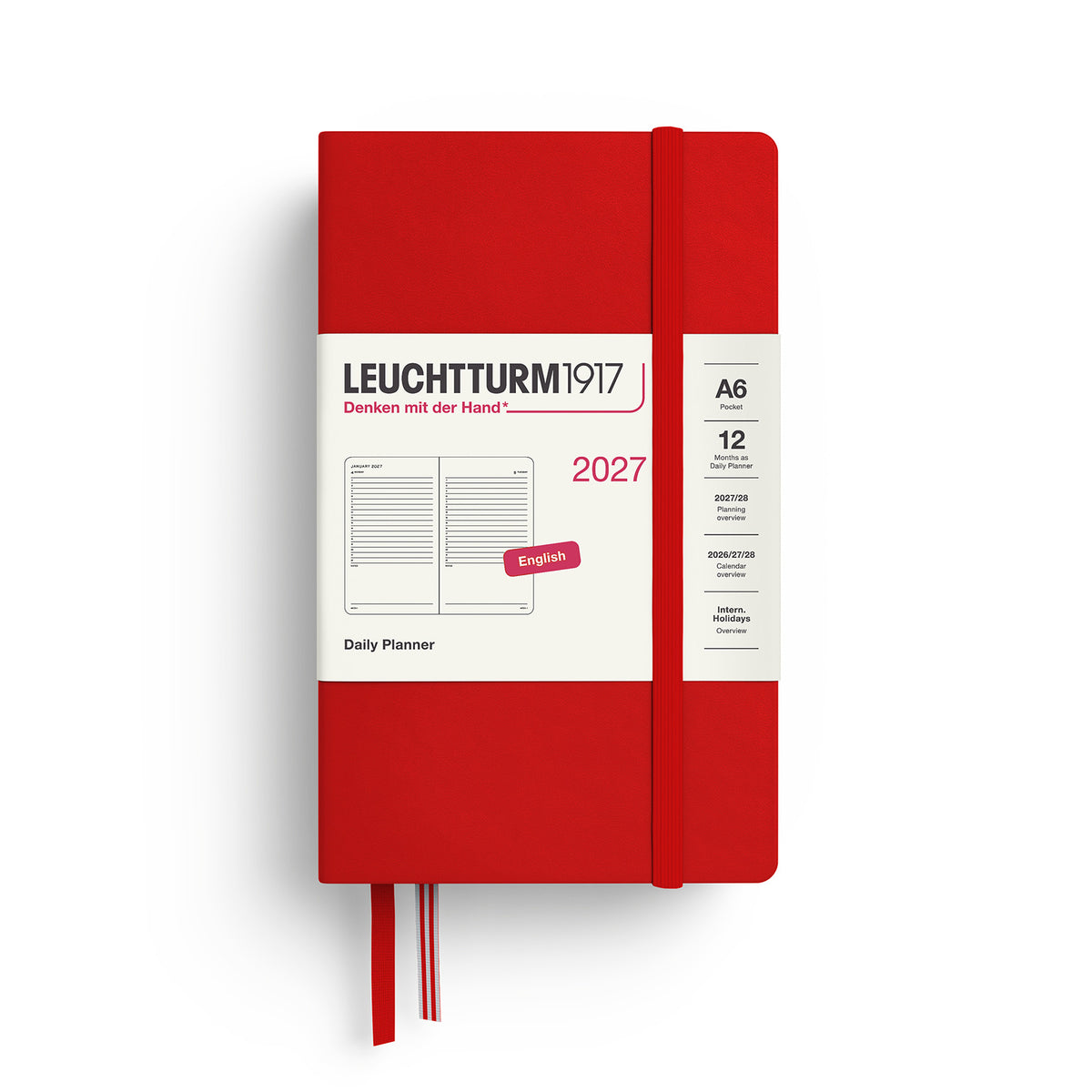 Daily Planner Pocket (A6), Ruled, Cherry