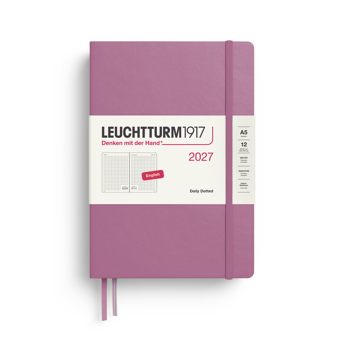 Daily Planner Dotted Medium (A5), Dotted, Dusty Rose