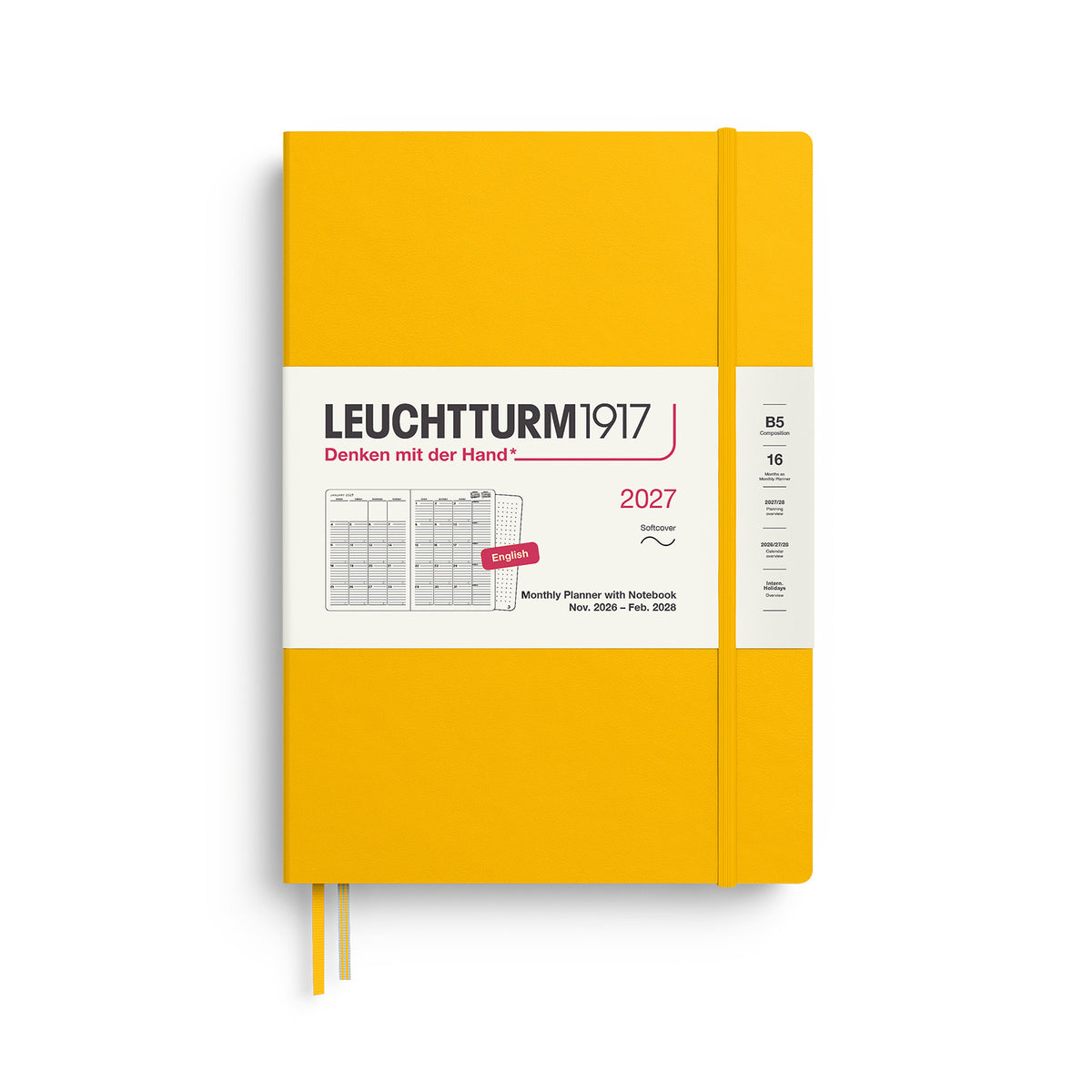 Monthly Planner &amp; Notebook Composition (B5) 2027, 16 Months, Softcover, Sunflower