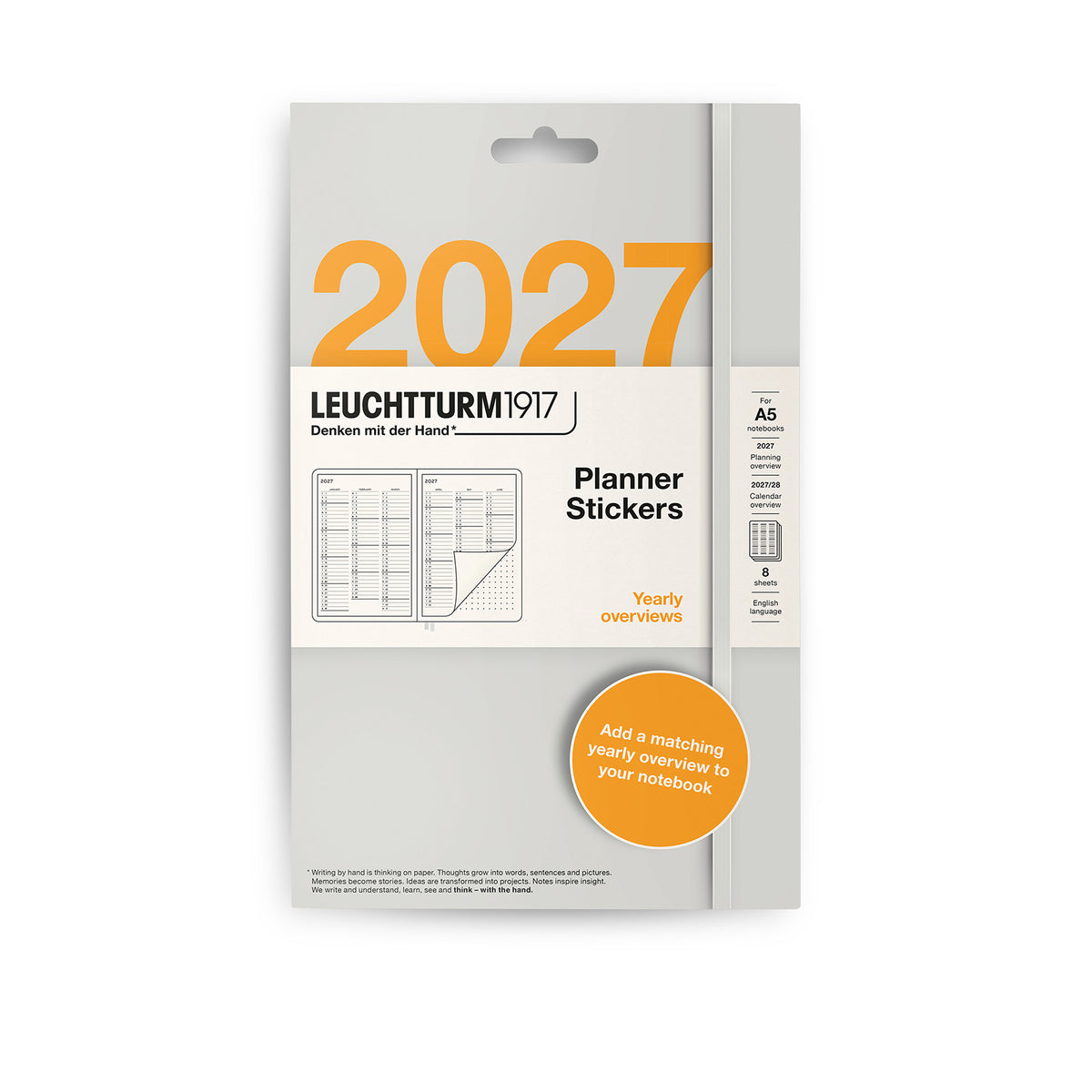 Planner Stickers 2027, Monthly Planner, Stickers Medium (A5) Notebooks, English
