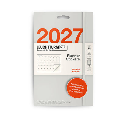 Planner Stickers 2027, Yearly overviews, Stickers Medium (A5) Notebooks, English