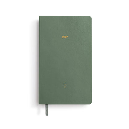 Quarterly Daily Planner Dotted, Pocket (A6), 2027, pack of 4, Shades of Green, English