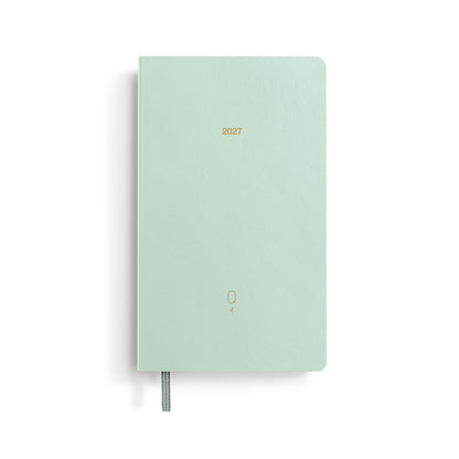 Quarterly Daily Planner Dotted, Pocket (A6), 2027, pack of 4, Shades of Green, English