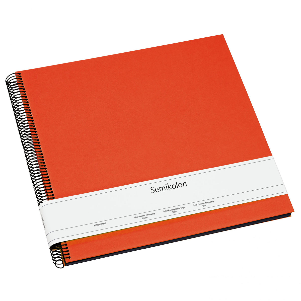 Photo Album, Spiral Bound, Economy, Large, Black Pages, Orange