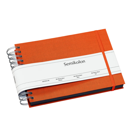Photo Album, Spiral Bound, Mini Mucho, Black Pages, Orange