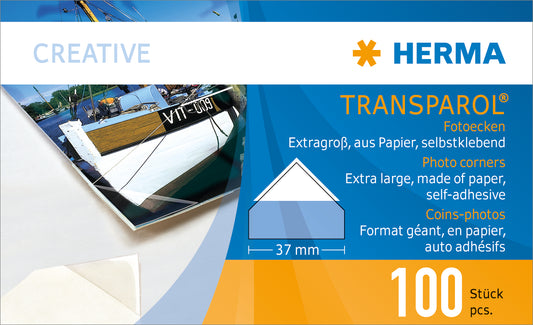 Transparent Photo Corners, Extra Large Double Strips 100 pcs