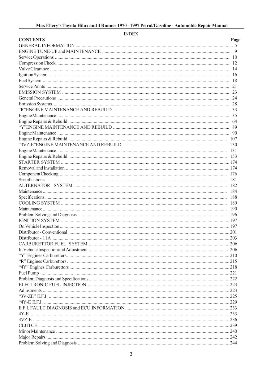 Toyota Hi-Lux and 4Runner Repair Manual 72-97
