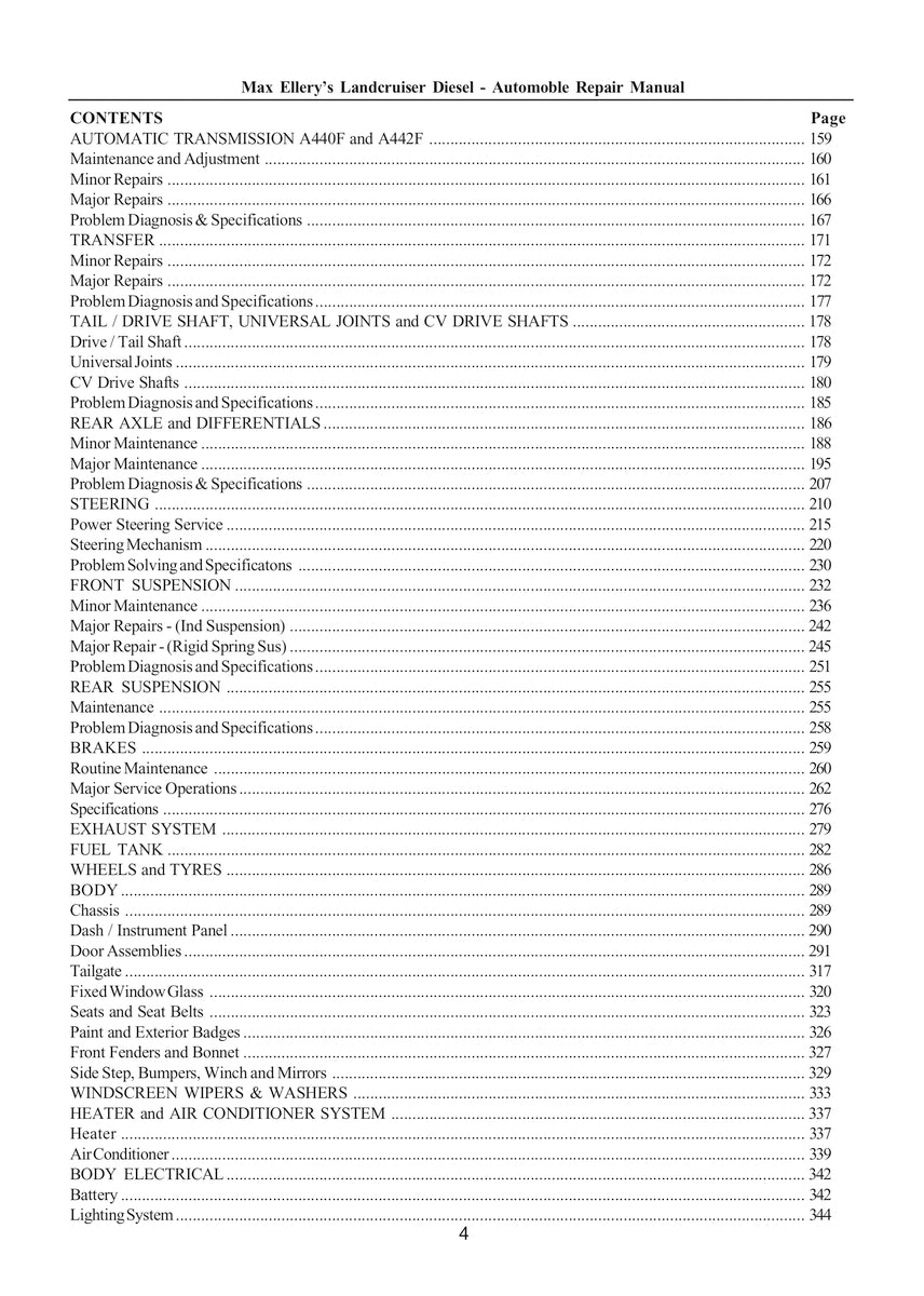 Toyota Landcruiser Repair Manual 1990 to 2007