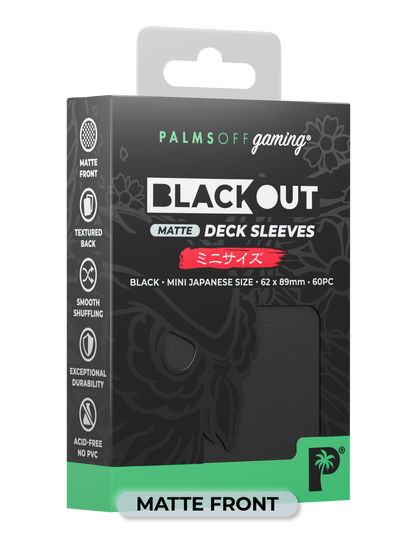 Palms Off Gaming Japanese Mini Black Matte 60 Deck Sleeves + 100 Inners