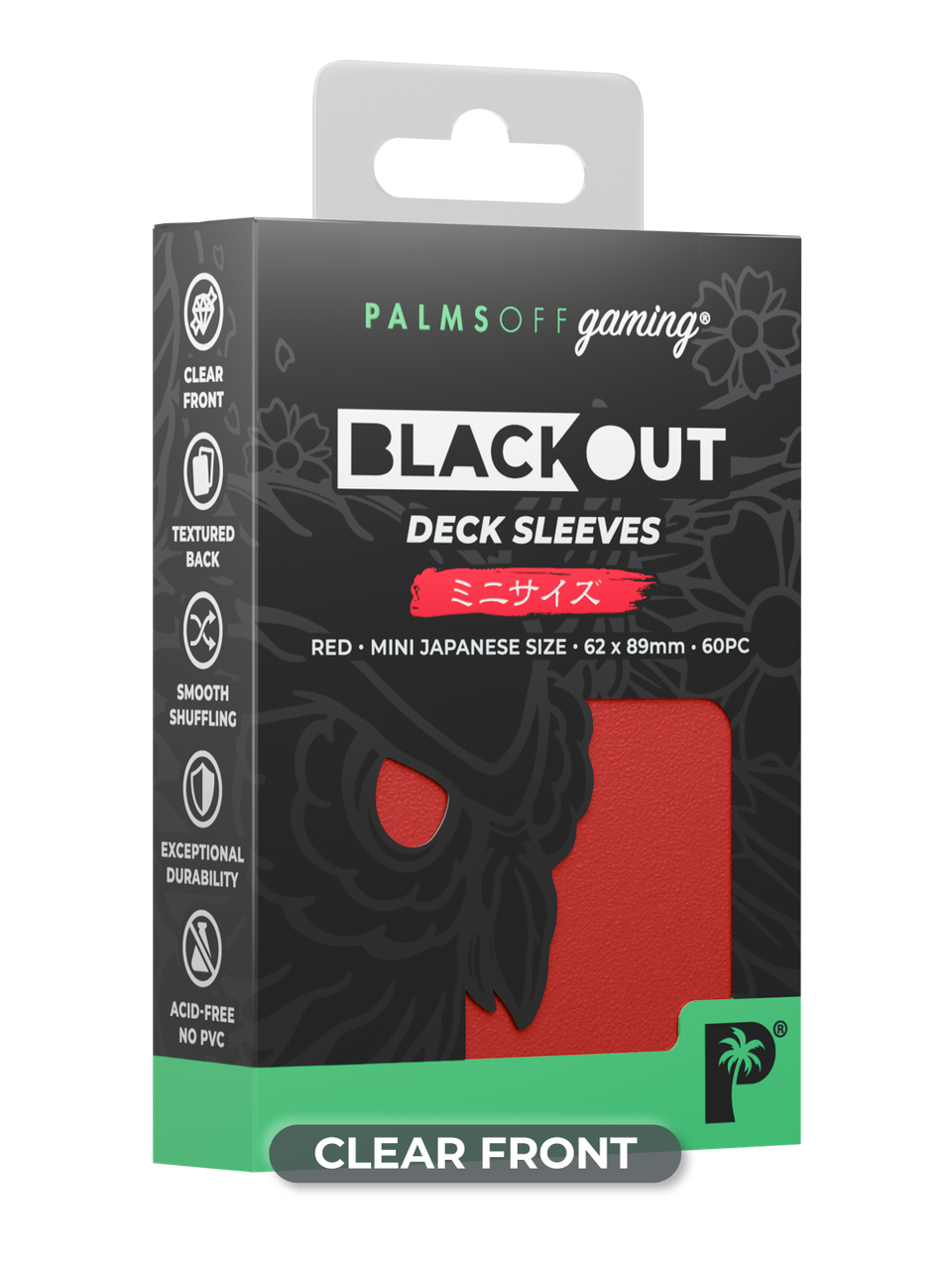 Palms Off Gaming Japanese Mini 60 Red Deck Sleeves + 100 Inners