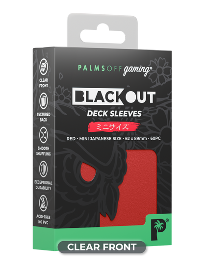 Palms Off Gaming Japanese Mini 60 Red Deck Sleeves + 100 Inners