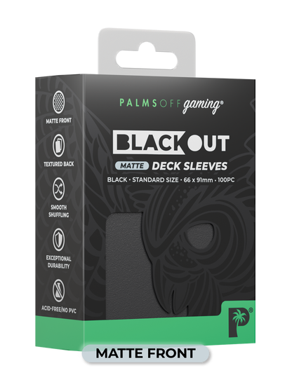 Palms Off Gaming 100 Black Matte Deck Sleeves + 100 Standard Inners