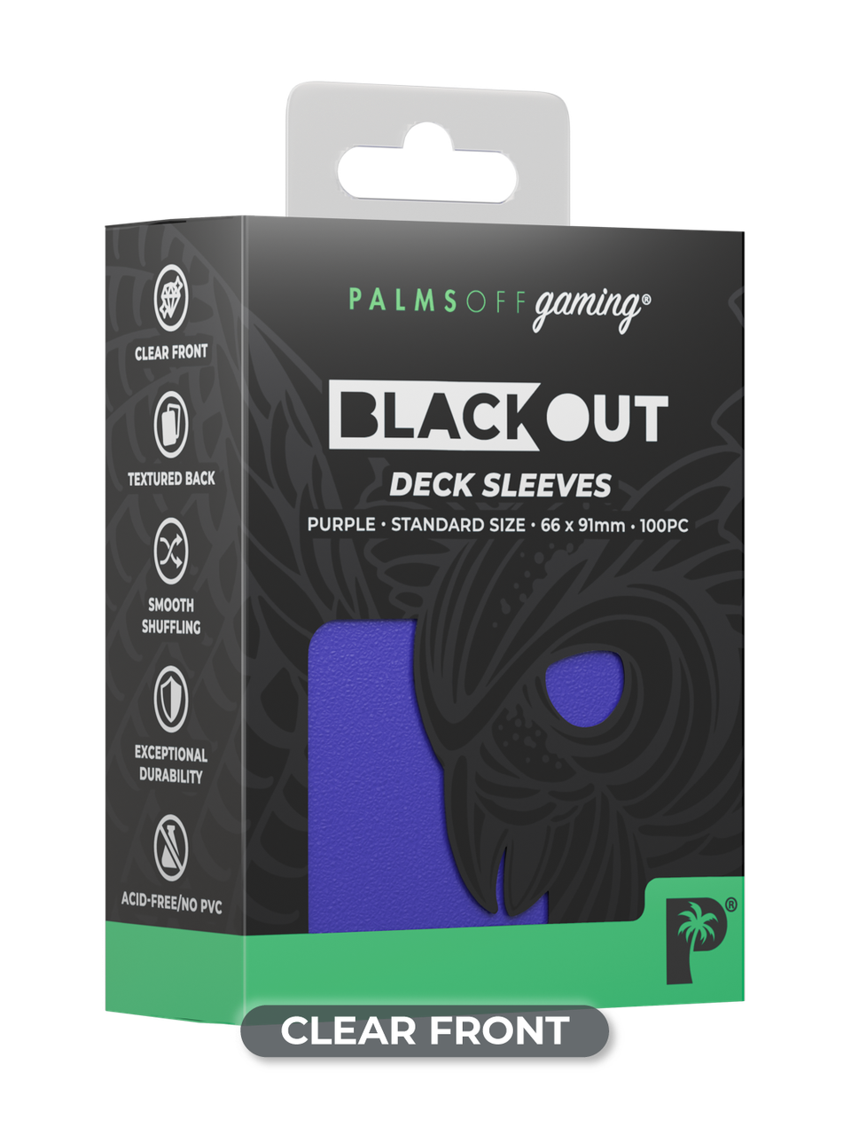 Palms Off Gaming 100 Purple Deck Sleeves + 100 Standard Inners