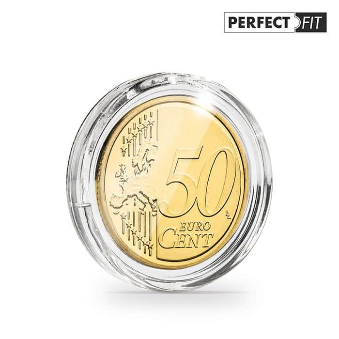 Ultra coin capsules Perfect Fit for 50 Euro-cent (24.25mm) pack of 10